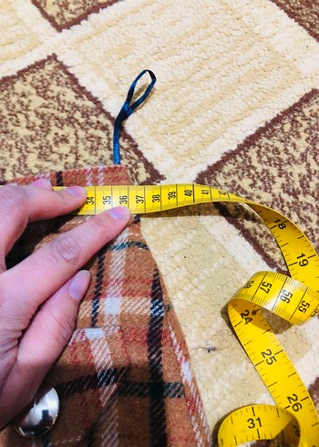 Düğmeli Ekose Mini Etek - Görsel 3