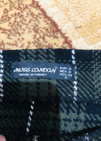 Çok Renkli Ekose Örgü Mini Etek - Görsel 5