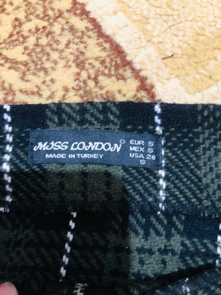 Çok Renkli Ekose Örgü Mini Etek - Görsel 5