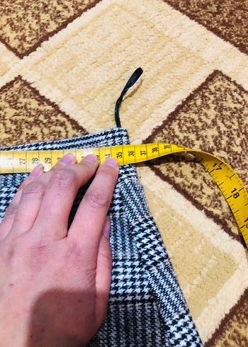 Gri Ekose Mini Etek - Görsel 3