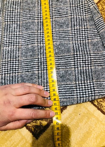 Gri Ekose Mini Etek - Görsel 4