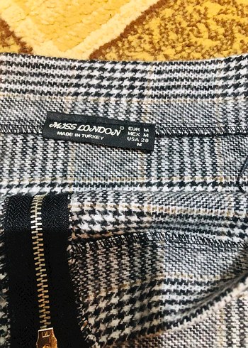 Gri Ekose Mini Etek - Görsel 5