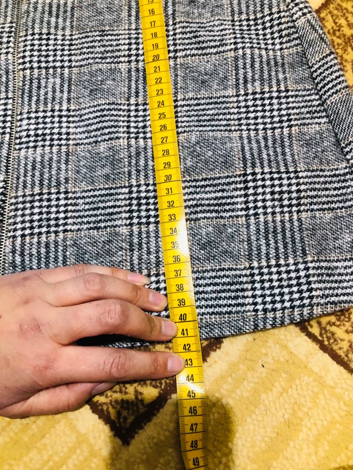 Gri Ekose Mini Etek - Görsel 4