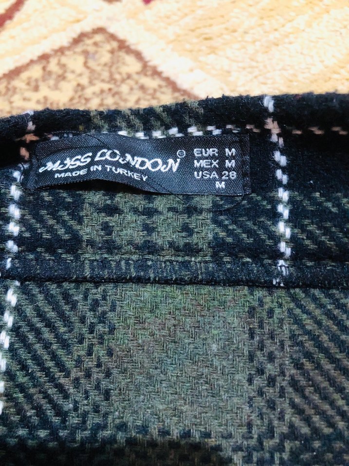 Kadın Ekose Örgü Mini Etek - Görsel 5