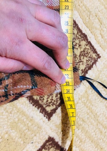 Düğmeli Kahverengi Ekose Mini Etek - Görsel 3