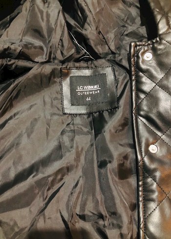 Düğmeli Siyah Deri Kadın Ceket - Görsel 5