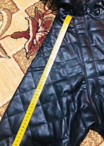 Düğmeli Siyah Deri Kadın Ceket - Görsel 11