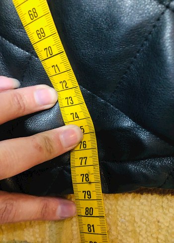 Düğmeli Siyah Deri Kadın Ceket - Görsel 9