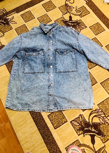 Düğmeli Mavi Denim Kadın Ceket - Görsel 5