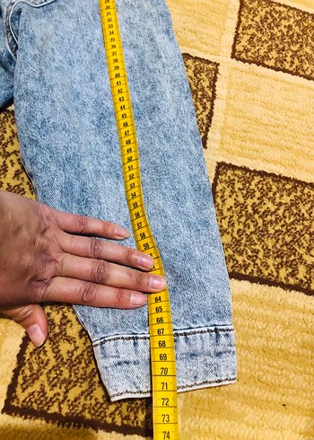 Düğmeli Mavi Denim Kadın Ceket - Görsel 12