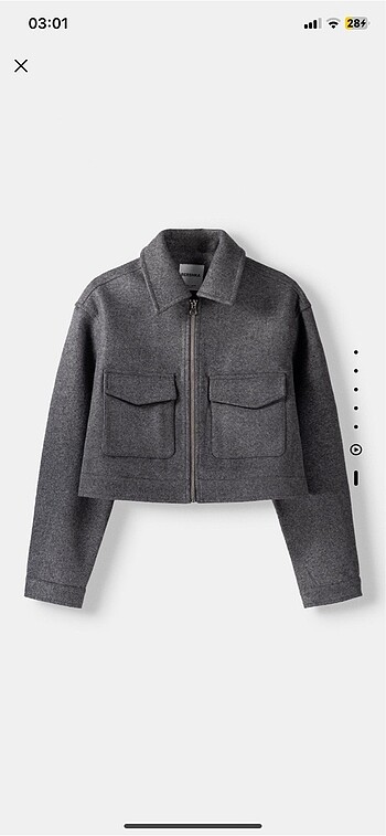 BERSHKA GRİ CEKET