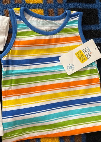 Baskılı Dinozor ve Renkli Çizgili Çocuk Atletleri - Görsel 3