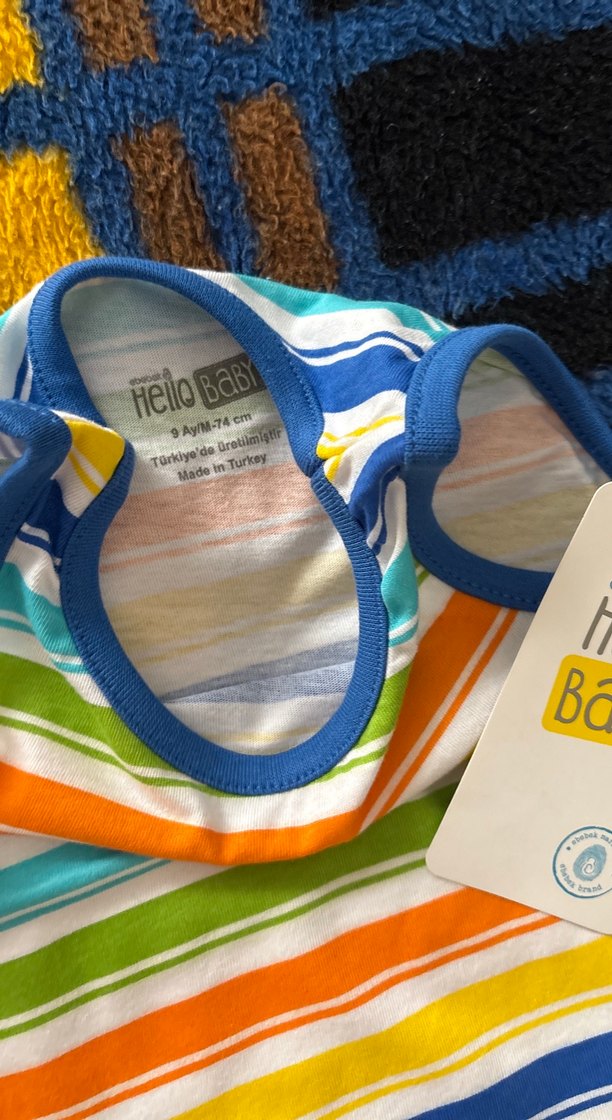 Baskılı Dinozor ve Renkli Çizgili Çocuk Atletleri - Görsel 5