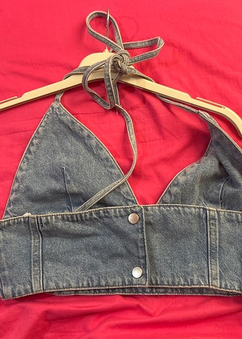 l Beden Kadın Mavi Denim Büstiyer