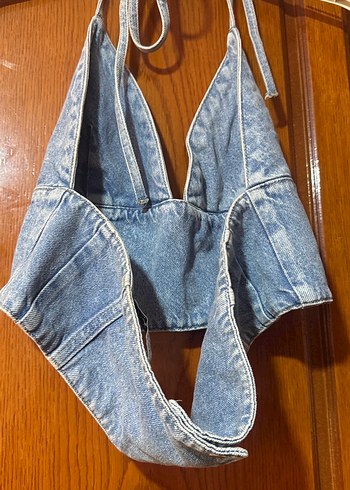 Defacto Kadın Mavi Denim Büstiyer