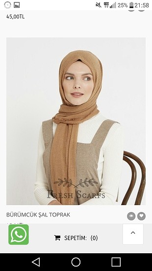 freshscarfs toprak rengi sal 