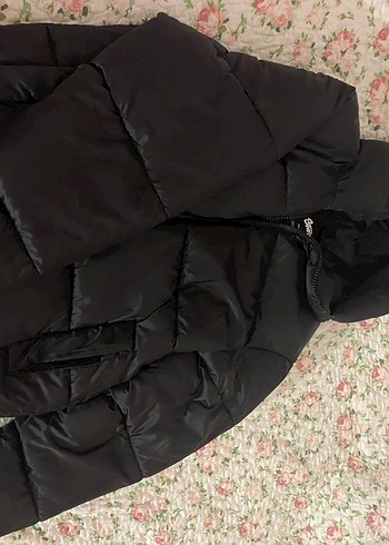 xs Beden Pull & bear Siyah Kapüşonlu su geçirmez mont