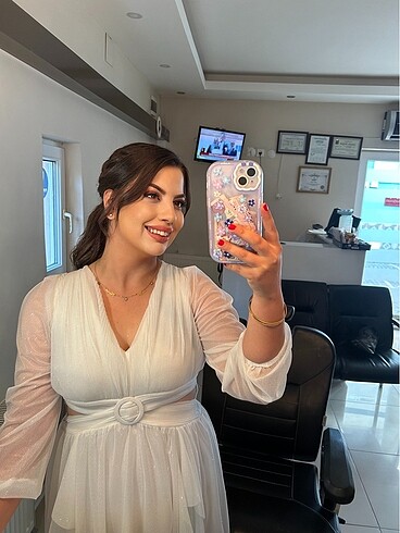 Beyaz Nikah After Parti Özel Gün Elbisesi