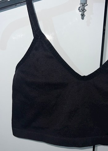 m Beden Siyah Mini Atletik Goth Bralet
