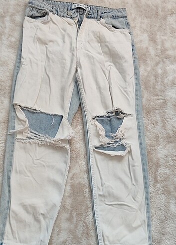 Bershka Yırtmaçlı Jean pantolon