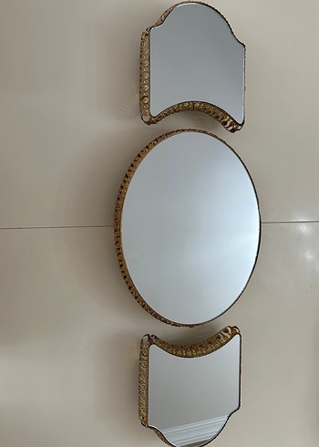 Parlak Altın Renkli Dekoratif Ayna Seti - Görsel 3