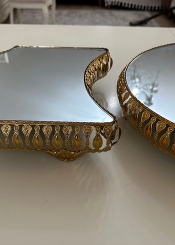 Parlak Altın Renkli Dekoratif Ayna Seti - Görsel 5