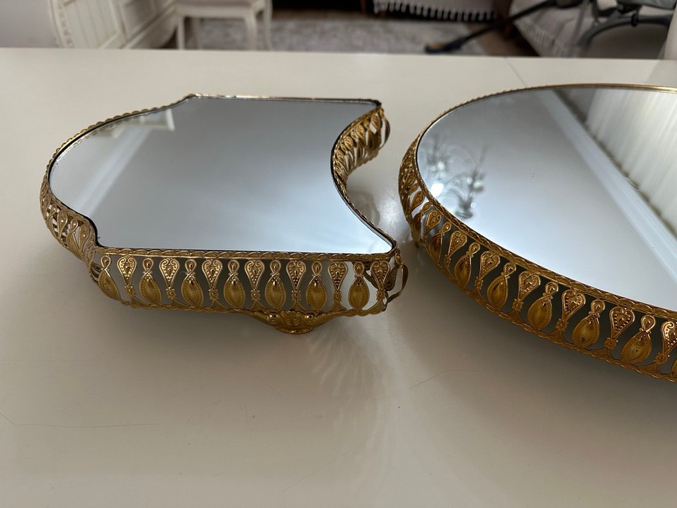 Parlak Altın Renkli Dekoratif Ayna Seti - Görsel 5