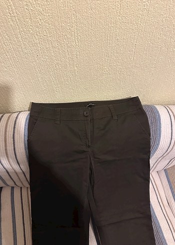 Kahverengi Kemerli Kadın Kumaş Pantolon - Görsel 2