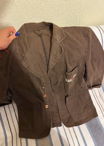 Düğmeli Kahverengi Ceket - Görsel 3