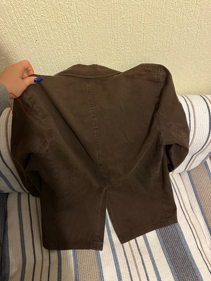 Düğmeli Kahverengi Ceket - Görsel 4