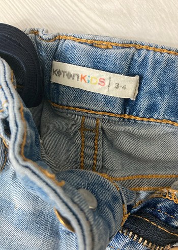 Kız Çocuk Denim Şort Nakışlı Düğmeli - Görsel 2