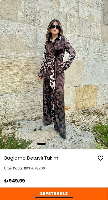 Leopar desenli takım