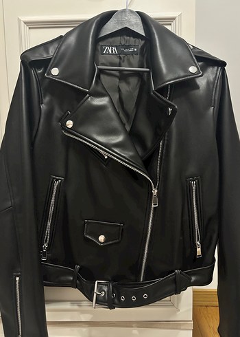 xl Beden Kadın Siyah Deri Biker Ceket