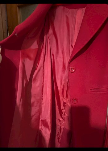 Askı butik Kırmızı Uzun Kaban - Görsel 4