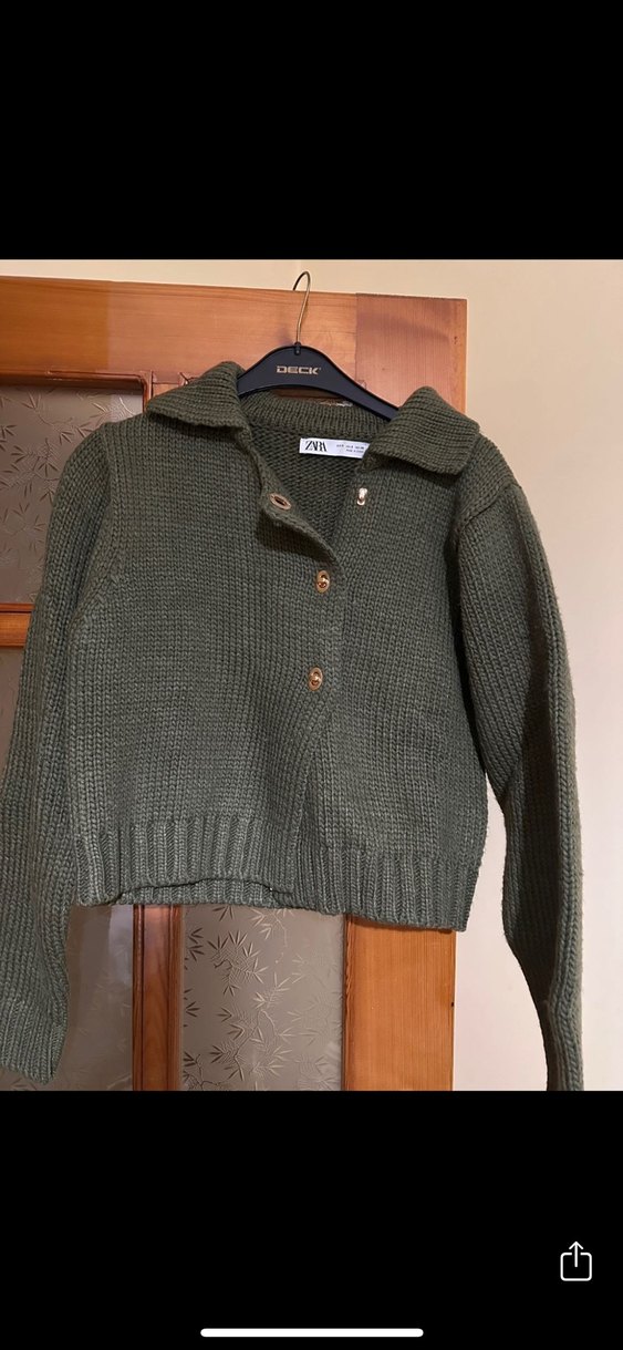 Zara Düğmeli Örgü Kadın Hırka - Görsel 2