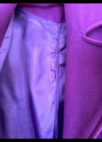 Askı butik Mor Kemerli Uzun Kaban - Görsel 5