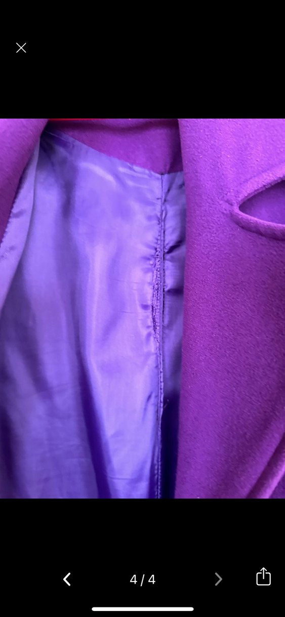 Askı butik Mor Kemerli Uzun Kaban - Görsel 5