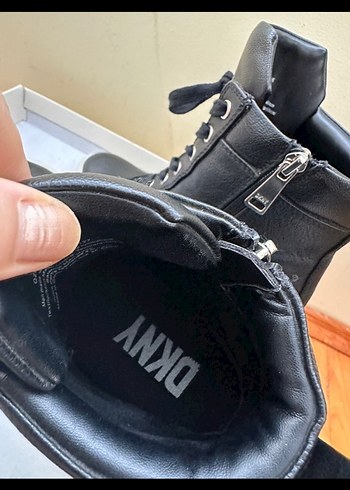 DKNY Siyah Kadın Deri Sneaker Wedge Topuklu - Görsel 4