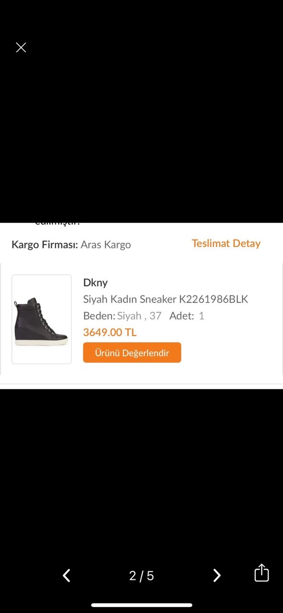 DKNY Siyah Kadın Deri Sneaker Wedge Topuklu - Görsel 5