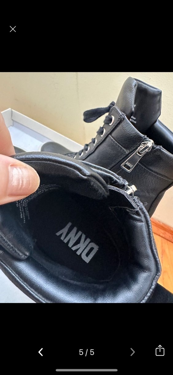 DKNY Siyah Kadın Deri Sneaker Wedge Topuklu - Görsel 4