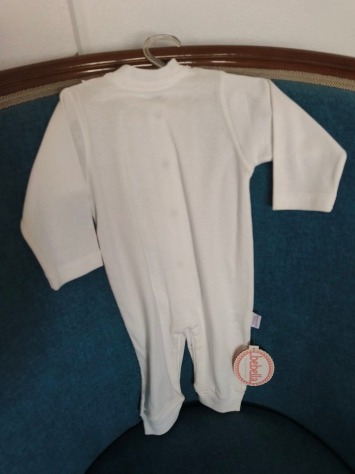 Dantel Detaylı Beyaz Nakışlı Bebek Tulum - Görsel 2