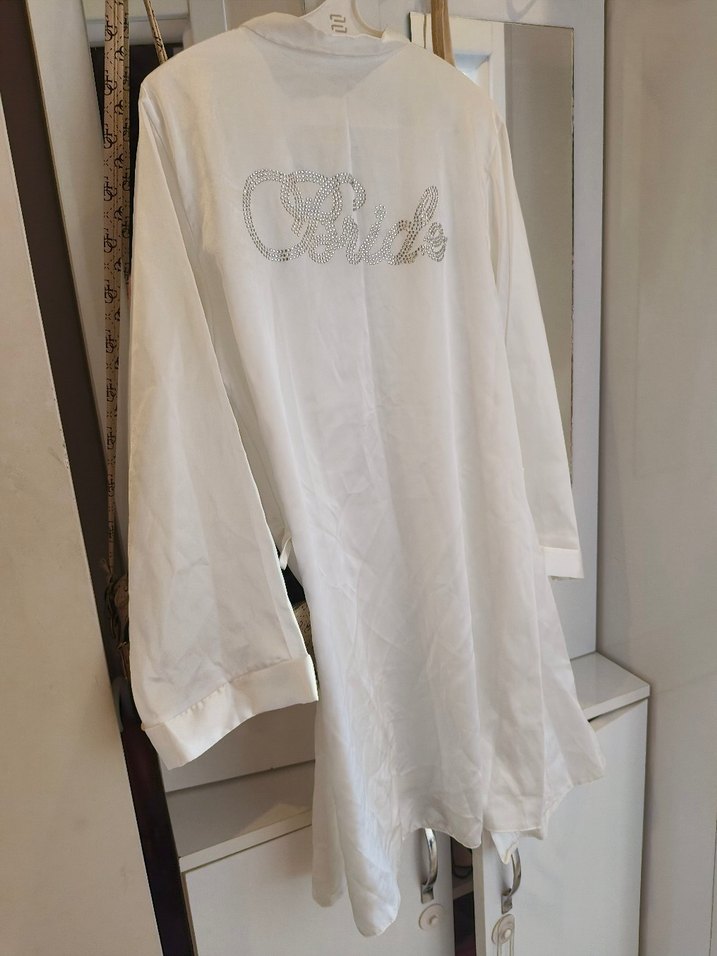 Uzun Kollu Beyaz Gelin Sabahlığı - Görsel 2