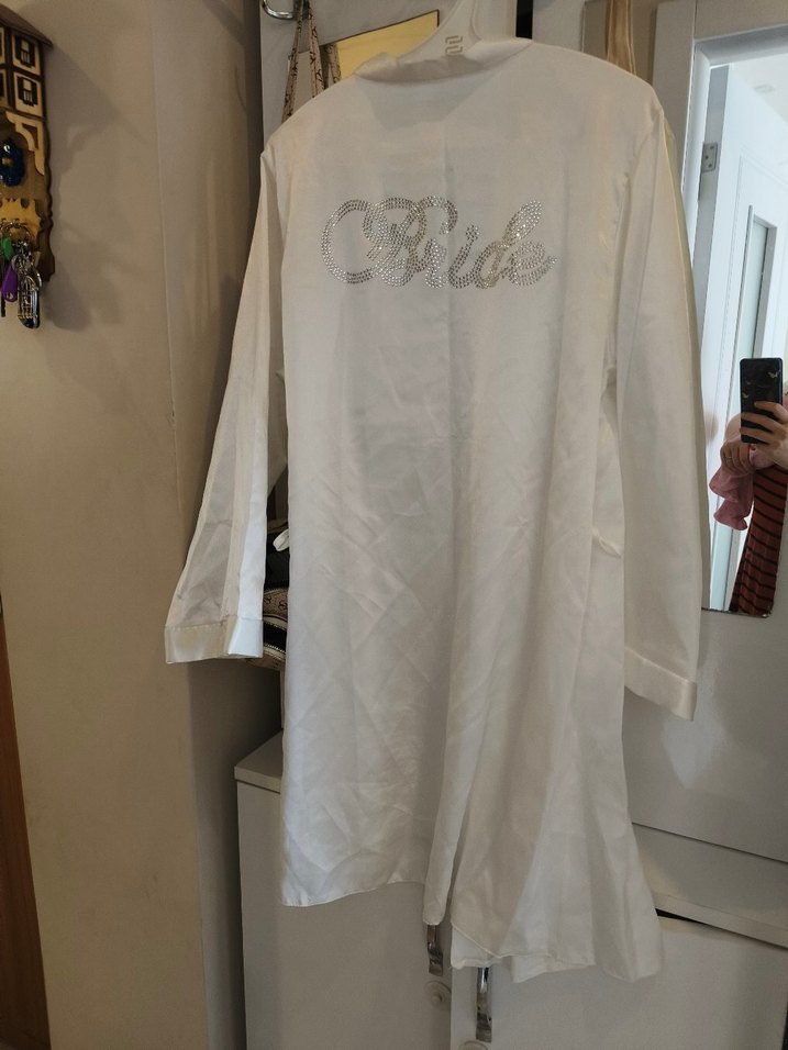 Uzun Kollu Beyaz Gelin Sabahlığı - Görsel 4