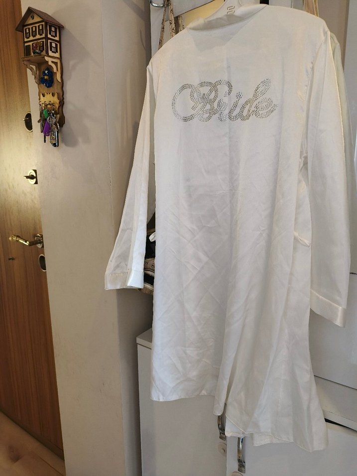 Uzun Kollu Beyaz Gelin Sabahlığı - Görsel 3