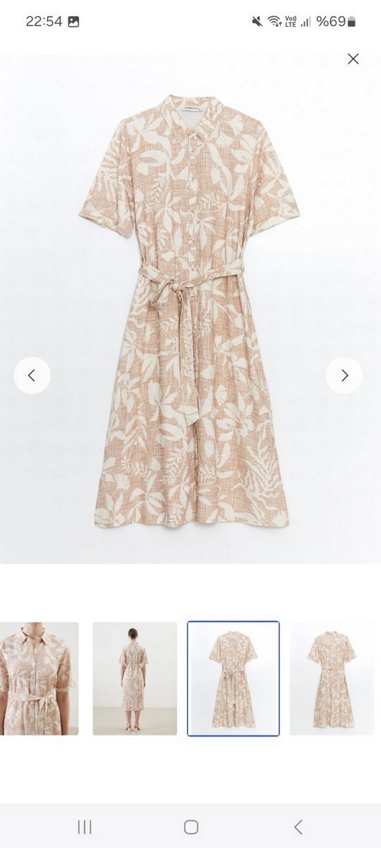 Bej Bağcıklı Midi Bohem Elbise - Görsel 4