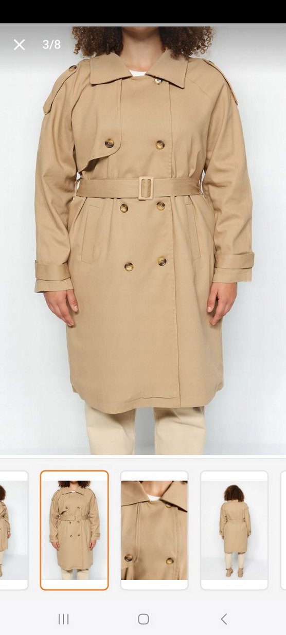 Bej Süet Midi Trençkot - Görsel 2