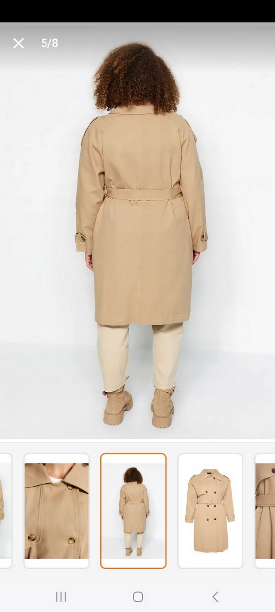 Bej Süet Midi Trençkot - Görsel 3