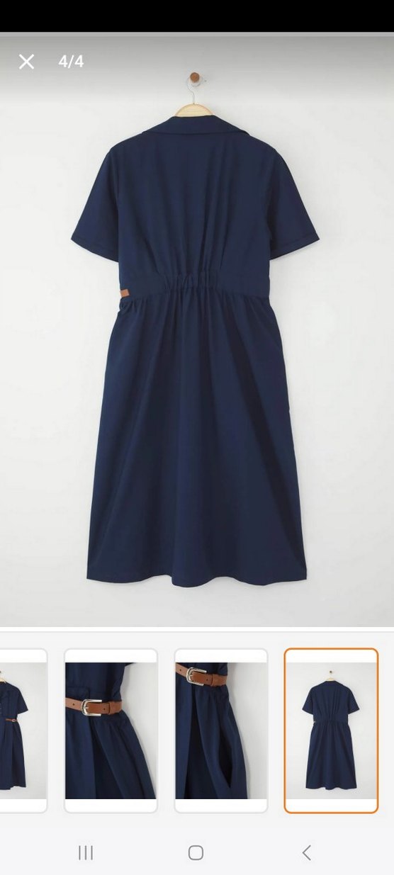 Kemerli Lacivert Midi Elbise - Görsel 2