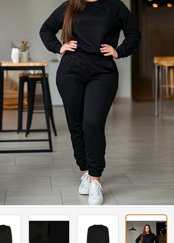 Siyah Rahat Kadın Eşofman Altı - Görsel 5