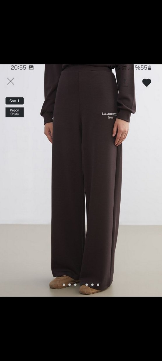 Kadın Kahverengi Rahat Kesim Midi Eşofman - Görsel 3